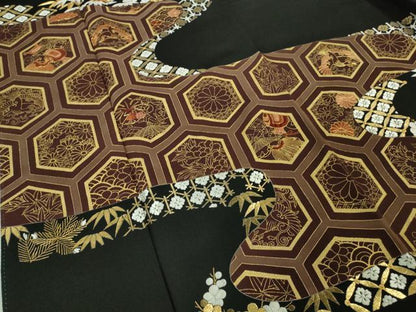 平和屋本店●極上 創業460年・千總 黒留袖 駒刺繍 亀甲宝尽くし鶴花文 金彩 高島屋扱い 逸品 DZAB4005kh6