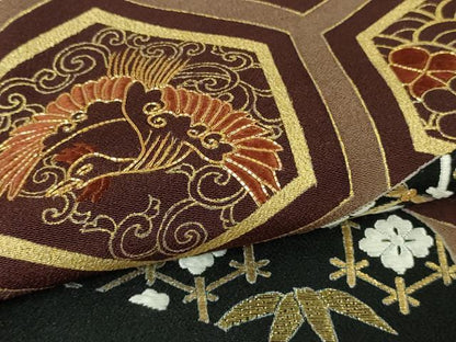 平和屋本店●極上 創業460年・千總 黒留袖 駒刺繍 亀甲宝尽くし鶴花文 金彩 高島屋扱い 逸品 DZAB4005kh6