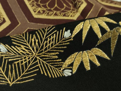平和屋本店●極上 創業460年・千總 黒留袖 駒刺繍 亀甲宝尽くし鶴花文 金彩 高島屋扱い 逸品 DZAB4005kh6