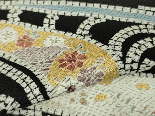 平和屋本店＊極上　夏物　創業460年・千總　訪問着　流水花文　工字繋ぎ紋紗　濃藍色地　金彩　松坂屋扱い　逸品　DZAB4006kh6