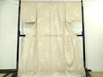 平和屋着物＊極上 夏物 小紋 絽 舞花文 蛍暈し 肌色地 逸品 DZAB4013kh6