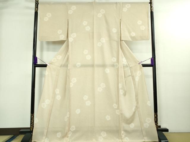 平和屋着物＊極上 夏物 小紋 絽 舞花文 蛍暈し 肌色地 逸品 DZAB4013kh6