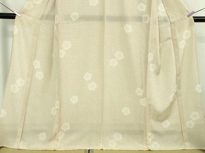 平和屋着物＊極上 夏物 小紋 絽 舞花文 蛍暈し 肌色地 逸品 DZAB4013kh6