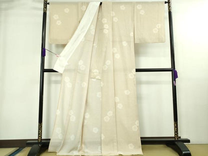 平和屋着物＊極上 夏物 小紋 絽 舞花文 蛍暈し 肌色地 逸品 DZAB4013kh6