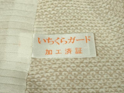 平和屋着物＊極上 夏物 小紋 絽 舞花文 蛍暈し 肌色地 逸品 DZAB4013kh6