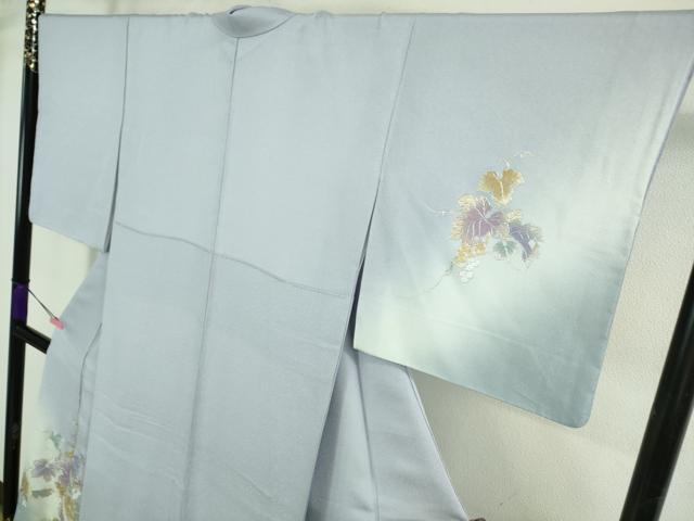平和屋本店●極上 金彩友禅 卓越技能者・名工・和田光正 訪問着 葡萄蔦の葉 淡藤色地 暈し染め 金銀彩 逸品 DZAB4018kh6