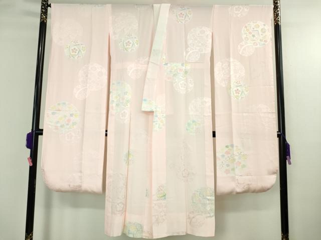 平和屋本店●極上　皇室献上作家　藤井寛　振袖・長襦袢(無双仕立て)セット　駒刺繍　御所車　花車　吉祥花文　金彩　逸品　DZAB4020kh6