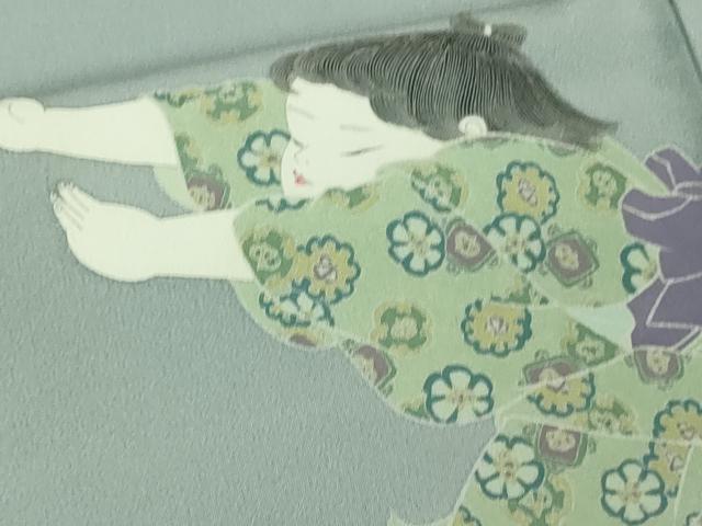 平和屋本店●極上　加賀友禅の巨匠　初代　由水十久　訪問着　童子遊び　秘色色地　逸品　未使用　DZAB4023kh6