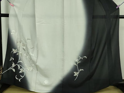 平和屋本店＊極上 夏物 訪問着 総手刺繍 縞紋紗 花唐草文 暈し染め 金糸 逸品 DZAB4033kh6