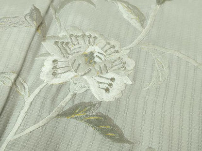 平和屋本店＊極上 夏物 訪問着 総手刺繍 縞紋紗 花唐草文 暈し染め 金糸 逸品 DZAB4033kh6