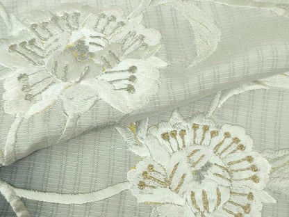 平和屋本店＊極上 夏物 訪問着 総手刺繍 縞紋紗 花唐草文 暈し染め 金糸 逸品 DZAB4033kh6