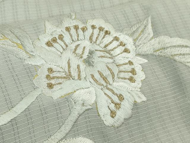 平和屋本店＊極上 夏物 訪問着 総手刺繍 縞紋紗 花唐草文 暈し染め 金糸 逸品 DZAB4033kh6