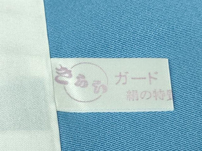 平和屋本店▽極上　名門染元　秀美　十日町友禅　訪問着　単衣　杜若　板橋　天色地　暈し染め　逸品　未使用　DZAB4035kh6