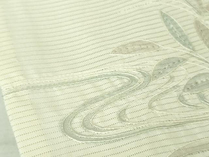 平和屋本店＊極上 夏物 中国三大刺繍 スワトウ刺繍 汕頭・相良刺繍 総刺繍 訪問着 絽 秋草文 暈し染め 象牙色 逸品 DZAB4038kh6