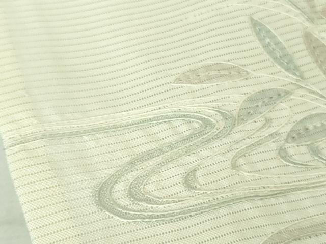 平和屋本店＊極上 夏物 中国三大刺繍 スワトウ刺繍 汕頭・相良刺繍 総刺繍 訪問着 絽 秋草文 暈し染め 象牙色 逸品 DZAB4038kh6