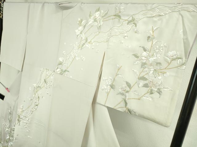 平和屋本店●極上　訪問着　総手刺繍　枝花文　暈し染め　金糸　逸品　DZAB4039kh6