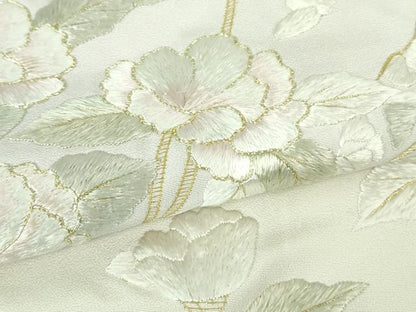 平和屋本店●極上　訪問着　総手刺繍　枝花文　暈し染め　金糸　逸品　DZAB4039kh6