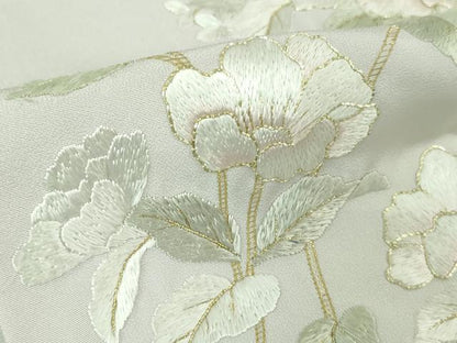 平和屋本店●極上　訪問着　総手刺繍　枝花文　暈し染め　金糸　逸品　DZAB4039kh6