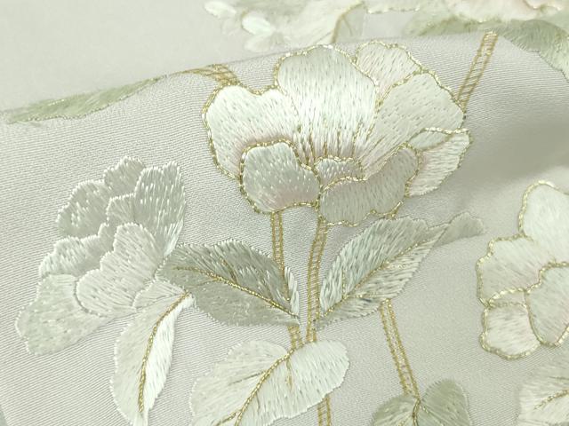 平和屋本店●極上　訪問着　総手刺繍　枝花文　暈し染め　金糸　逸品　DZAB4039kh6