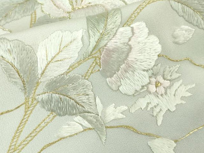 平和屋本店●極上　訪問着　総手刺繍　枝花文　暈し染め　金糸　逸品　DZAB4039kh6