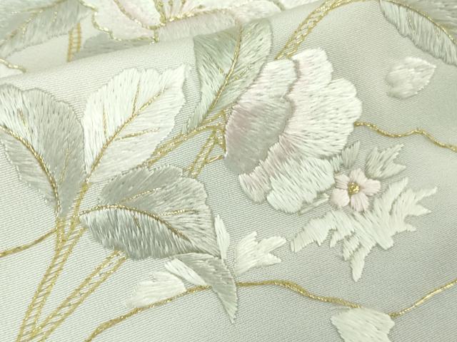 平和屋本店●極上　訪問着　総手刺繍　枝花文　暈し染め　金糸　逸品　DZAB4039kh6