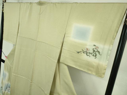 平和屋本店●極上 　中国人間国宝　将雪英　訪問着　総刺繍　唐獅子　暈し染め　金銀糸　逸品　DZAB4044kh6
