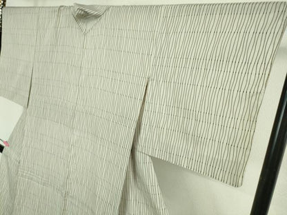 平和屋本店＊極上　夏物　石川県指定無形文化財　夏牛首紬　白山工房　手織り　よろけ縞　証紙付き　逸品　DZAB4046kh6
