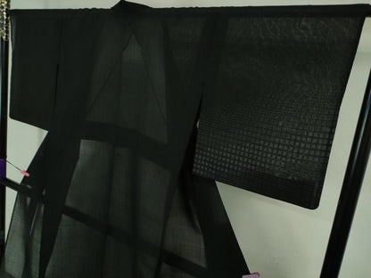 平和屋本店＊極上 夏物 夏赤城紬 粋紗絣 濃藍色地 証紙付き 逸品 DZAB4053kh6
