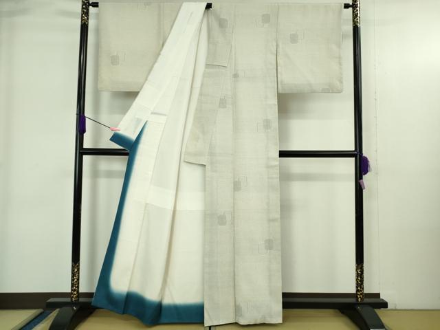 平和屋本店●極上　白鷹お召　置賜紬　110亀甲　証紙付き　逸品　DZAB4063kh6
