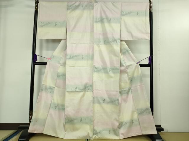 平和屋本店●極上　本場大島紬　音符　楽譜　ト音記号　逸品　DZAB4067kh6