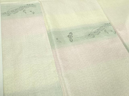 平和屋本店●極上　本場大島紬　音符　楽譜　ト音記号　逸品　DZAB4067kh6
