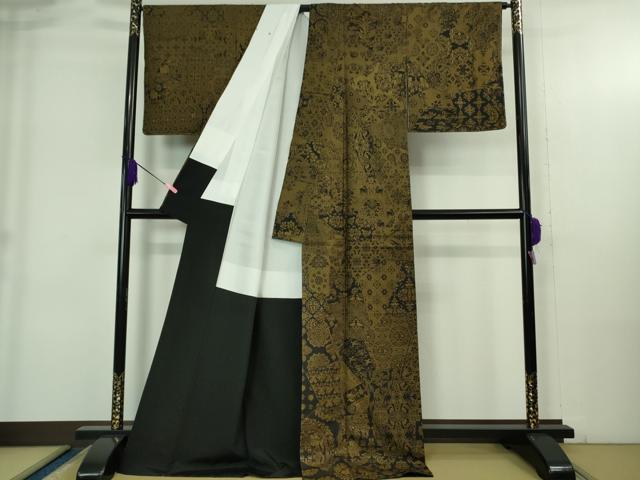 平和屋本店●極上 絣の魔術師 恵積五郎 本場大島紬 恵大島織物謹製 訪問着　9マルキ　古代染色純泥染　絣百撰　証紙付き　逸品　DZAB4071kh6