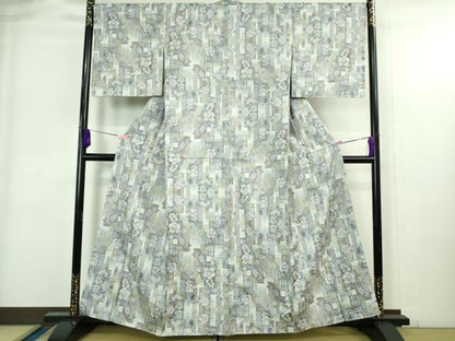 平和屋着物●極上　本場大島紬　白大島　短冊花文　やまと誂製　逸品　未使用　DZAB4072kh6