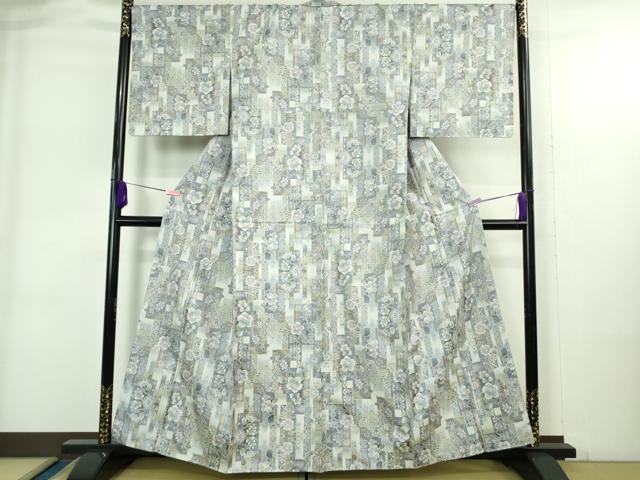 平和屋着物●極上　本場大島紬　白大島　短冊花文　やまと誂製　逸品　未使用　DZAB4072kh6