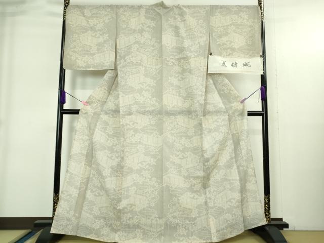 平和屋着物＊極上　夏物　結城紬　夏結城　100亀甲　雲取り屏風文　白新染織謹製　証紙付き　逸品　DZAB4075kh6