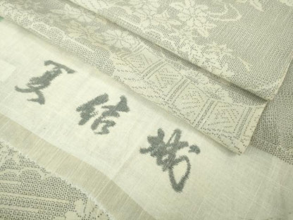 平和屋着物＊極上　夏物　結城紬　夏結城　100亀甲　雲取り屏風文　白新染織謹製　証紙付き　逸品　DZAB4075kh6
