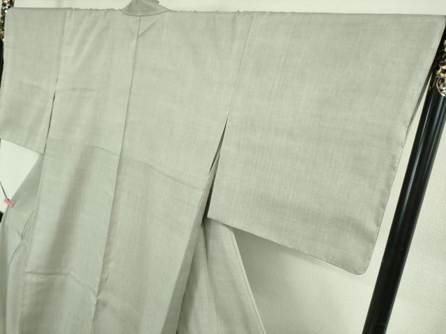 平和屋本店●極上　紬屋吉平　本場結城紬　重要無形文化財　色無地　白鼠色　証紙付き　逸品　DZAB4078kh6
