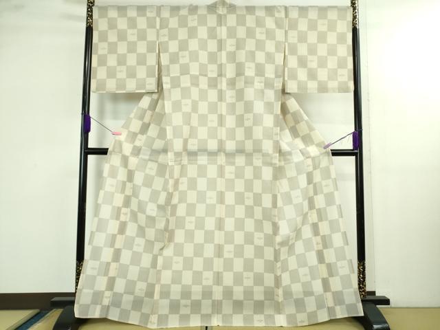 平和屋本店＊極上 夏物 本塩沢 夏塩沢 蜻蛉 トンボ 市松文様 逸品 DZAB4088kh6