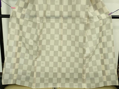 平和屋本店＊極上 夏物 本塩沢 夏塩沢 蜻蛉 トンボ 市松文様 逸品 DZAB4088kh6