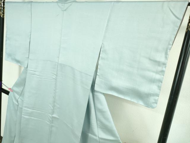 平和屋本店●極上　京都染織メーカー・貴久樹謹製　野蚕糸　ナチュラルタッサー　白藍色　証紙付き　逸品　DZAB4094kh6