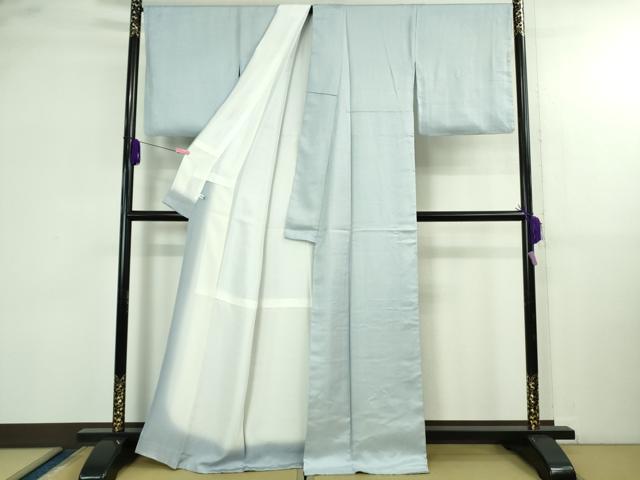 平和屋本店●極上　京都染織メーカー・貴久樹謹製　野蚕糸　ナチュラルタッサー　フロスティーブルー色　証紙付き　逸品　DZAB4095kh6