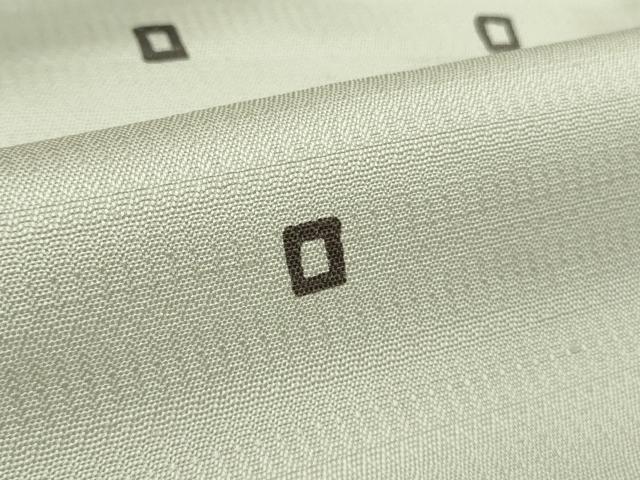 平和屋本店▽極上　京都染織メーカー・貴久樹謹製　野蚕糸　ナチュラルタッサー　単衣　灰白色地　証紙付き　ロング丈　逸品　DZAB4096kh6