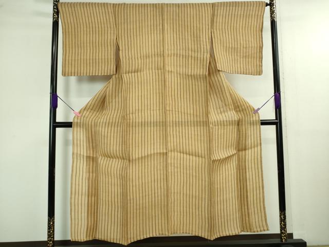 平和屋本店＊極上　夏物　芭蕉布　手積み芭蕉糸100％　縞　逸品　未使用　DZAB4107kh6