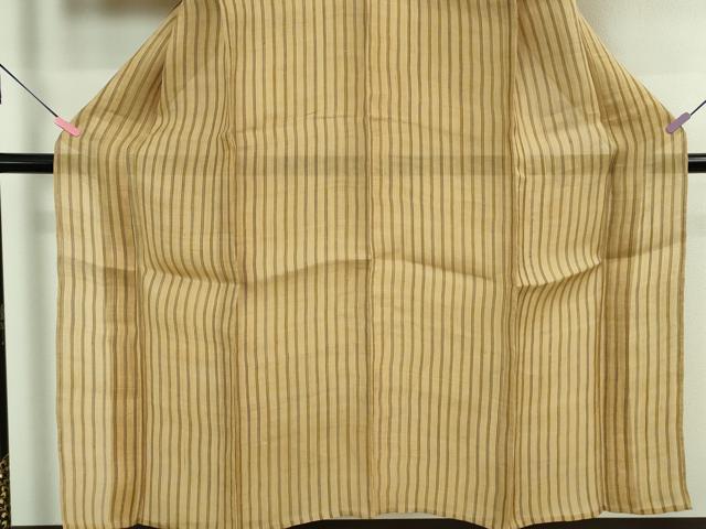 平和屋本店＊極上　夏物　芭蕉布　手積み芭蕉糸100％　縞　逸品　未使用　DZAB4107kh6