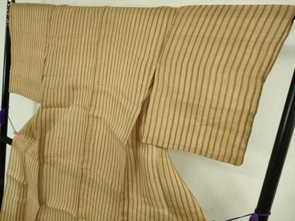 平和屋本店＊極上　夏物　芭蕉布　手積み芭蕉糸100％　縞　逸品　未使用　DZAB4107kh6