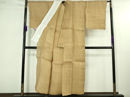 平和屋本店＊極上　夏物　芭蕉布　手積み芭蕉糸100％　縞　逸品　未使用　DZAB4107kh6
