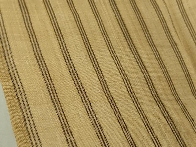 平和屋本店＊極上　夏物　芭蕉布　手積み芭蕉糸100％　縞　逸品　未使用　DZAB4107kh6