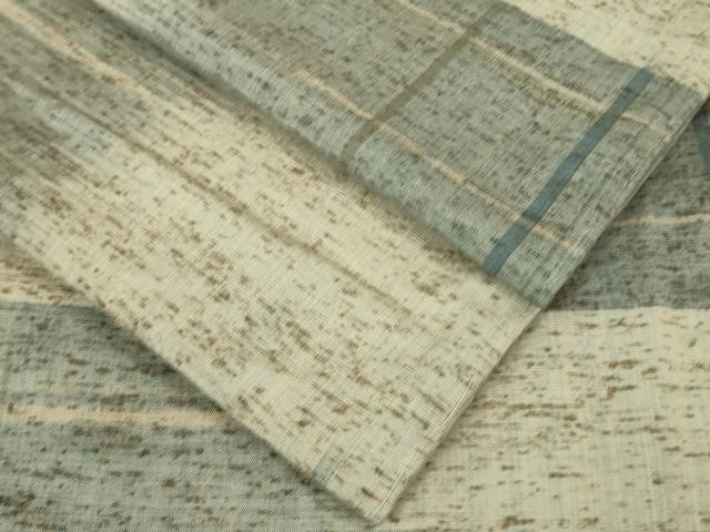平和屋着物●極上　ぜんまい紬　市松文様　逸品　DZAB4110kh6
