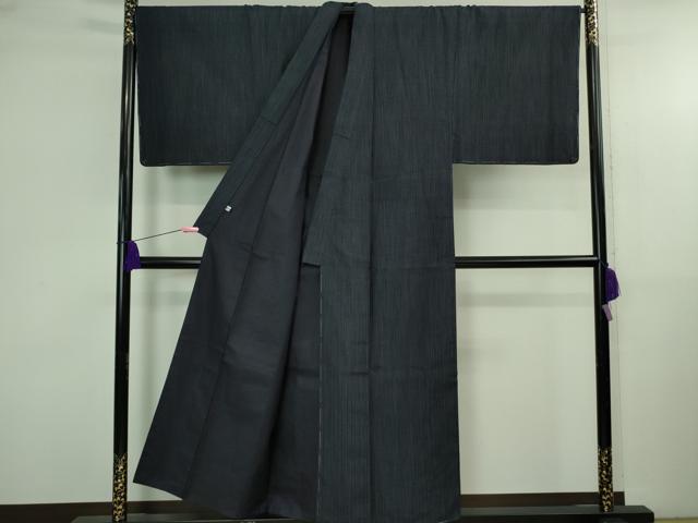 平和屋本店●極上 男性 紬 キングサイズ 濃藍色 逸品 未使用 DZAB4114kh6
