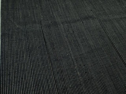平和屋本店●極上　男性　浦野理一　経節紬　縞　藍墨茶色×濃藍色　逸品　DZAB4115kh6